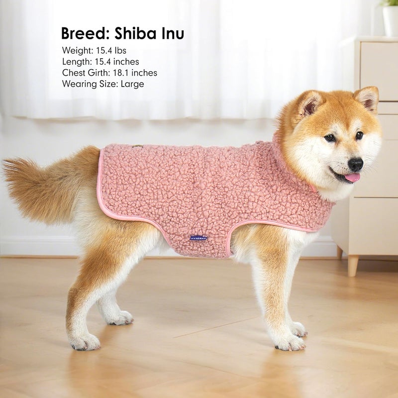 cyeollo Store Dog Winter Coat Reversible Dog Jacket Turtleneck Warm Sweater Fleece Sherpa Doggie Jackets Vest for Cold Weather Clothes Puppy Coats for Small Dogs, Pink S - Image 4